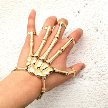 Панк -хэллоуин преувеличенный браслет для браслета для призрачной рукой металл -лигатура